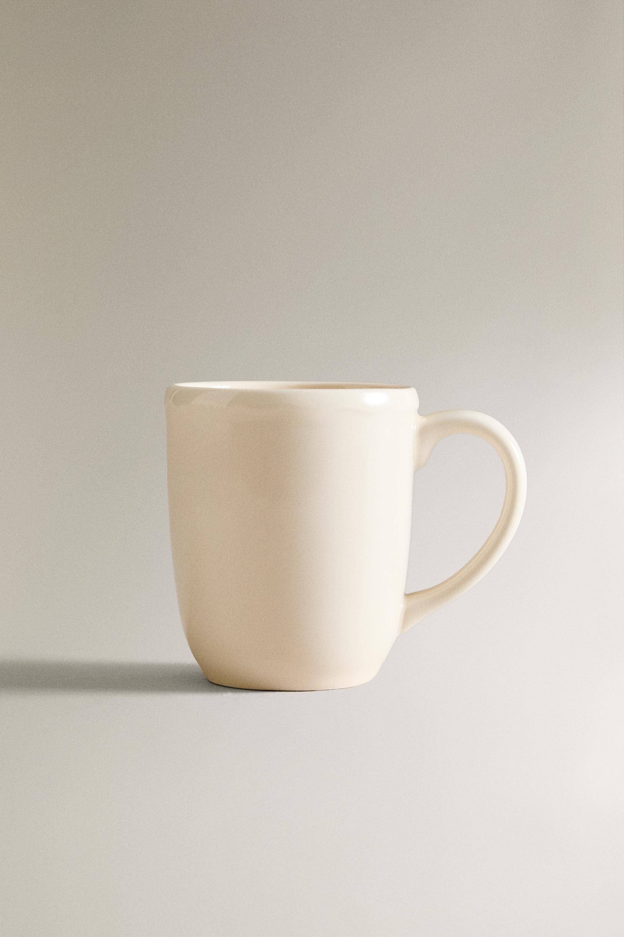EARTHENWARE MUG WITH A RAISED-DESIGN EDGE - Ecru | ZARA United States EARTHENWARE MUG WITH A RAISED-DESIGN EDGE - Ecru | ZARA United States