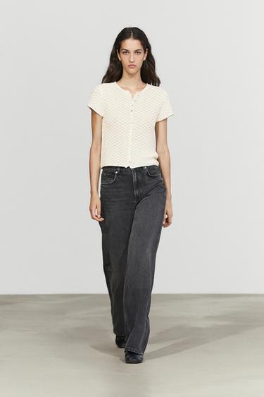 Zara Crochet knit cardigan - Ecru