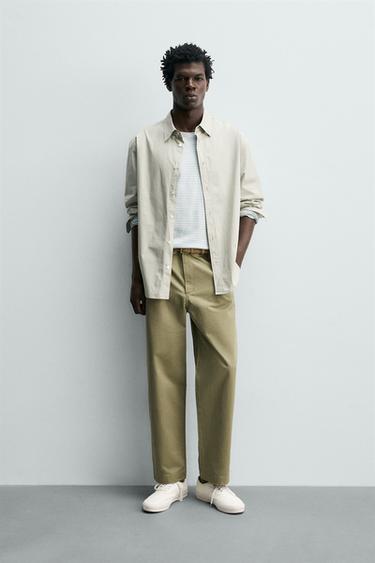 PANTALÓN CHINO STRAIGHT FIT - Verdoso de Zara