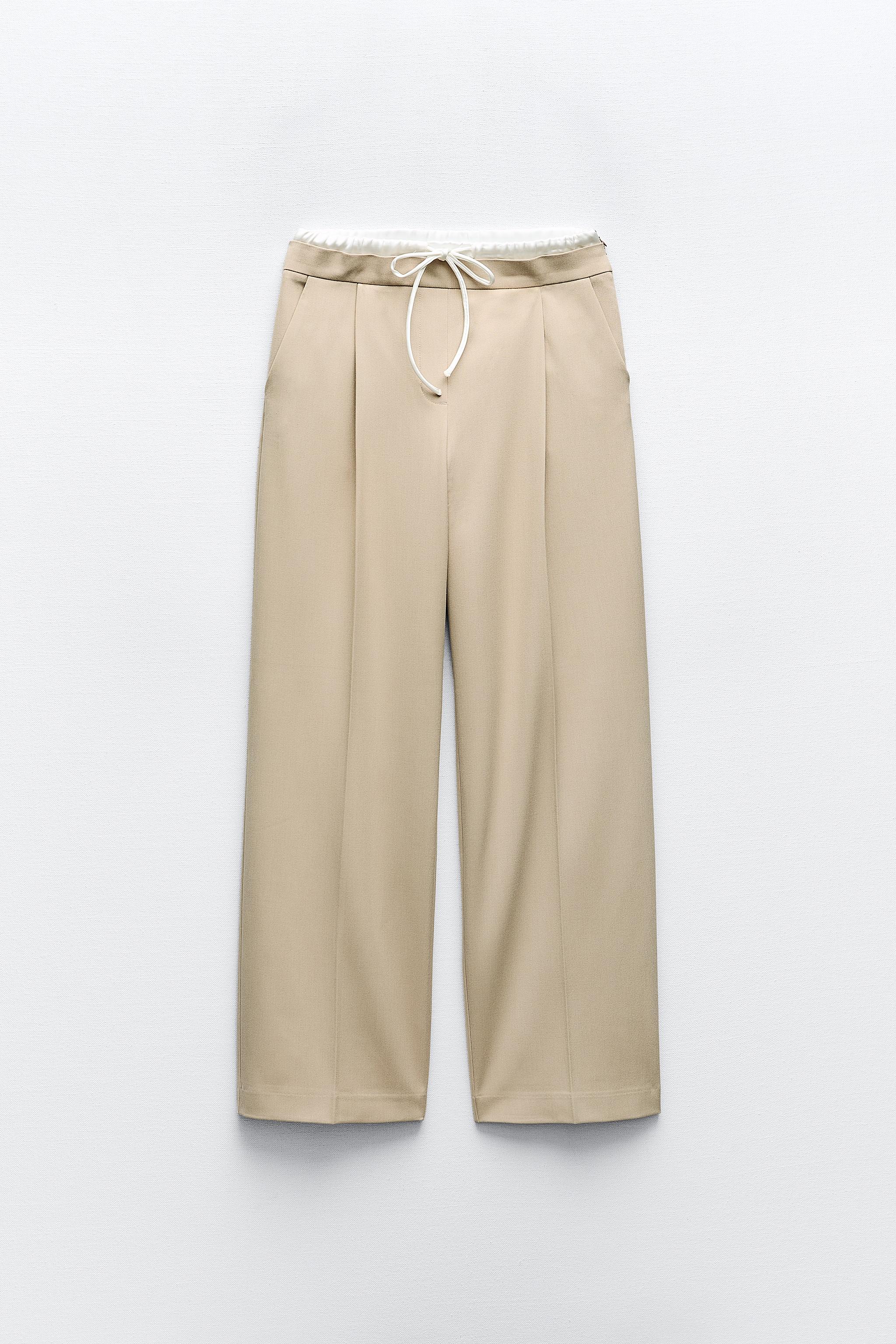 Zara Women Belted trousers 1478/030/803 (Large): Buy Online at