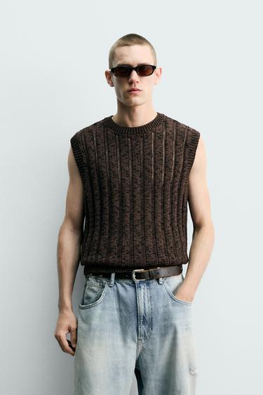 OPEN-KNIT TANK TOP - brown vigore by Zara