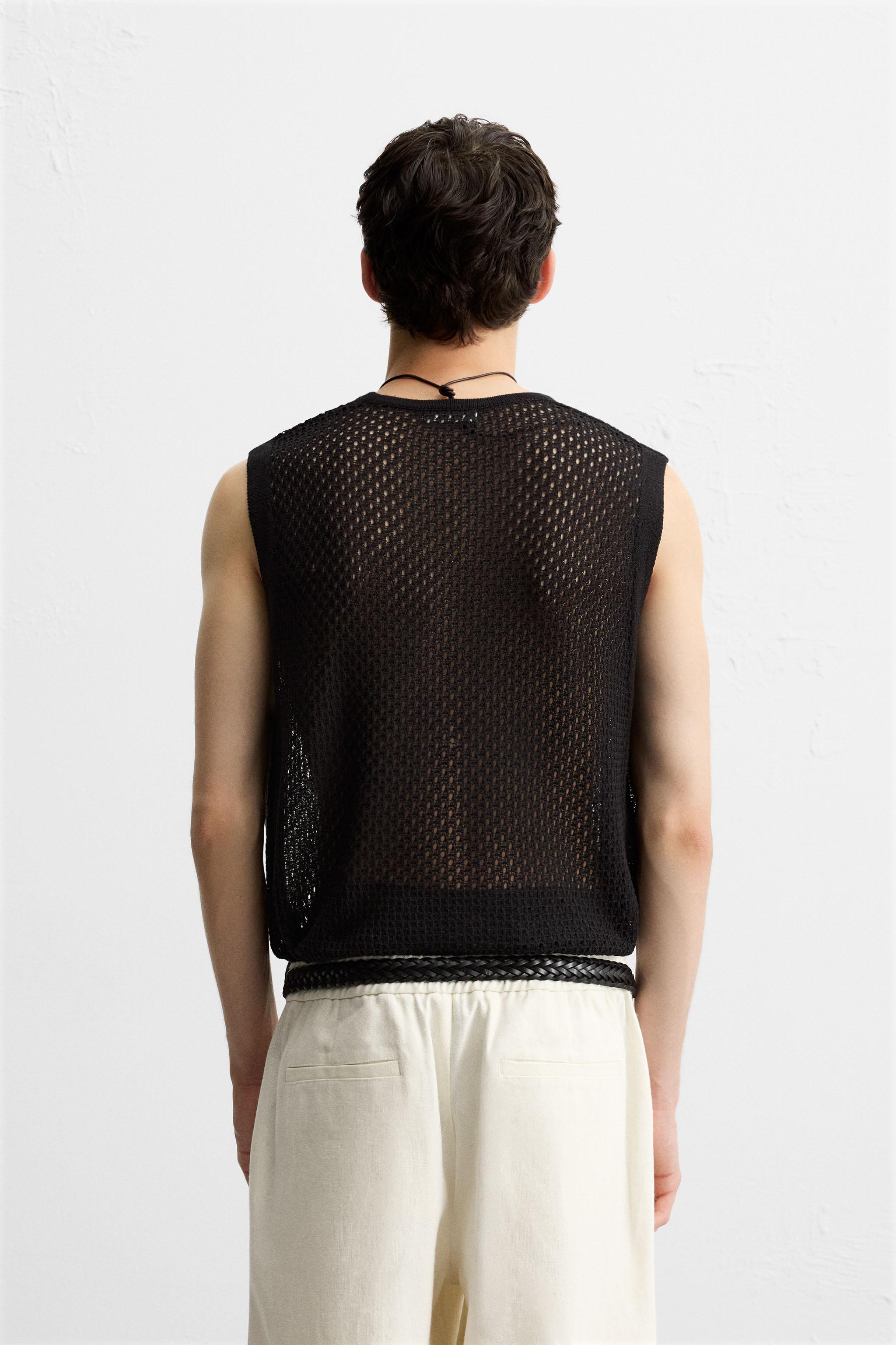GILET EN MAILLE AJOURÉE