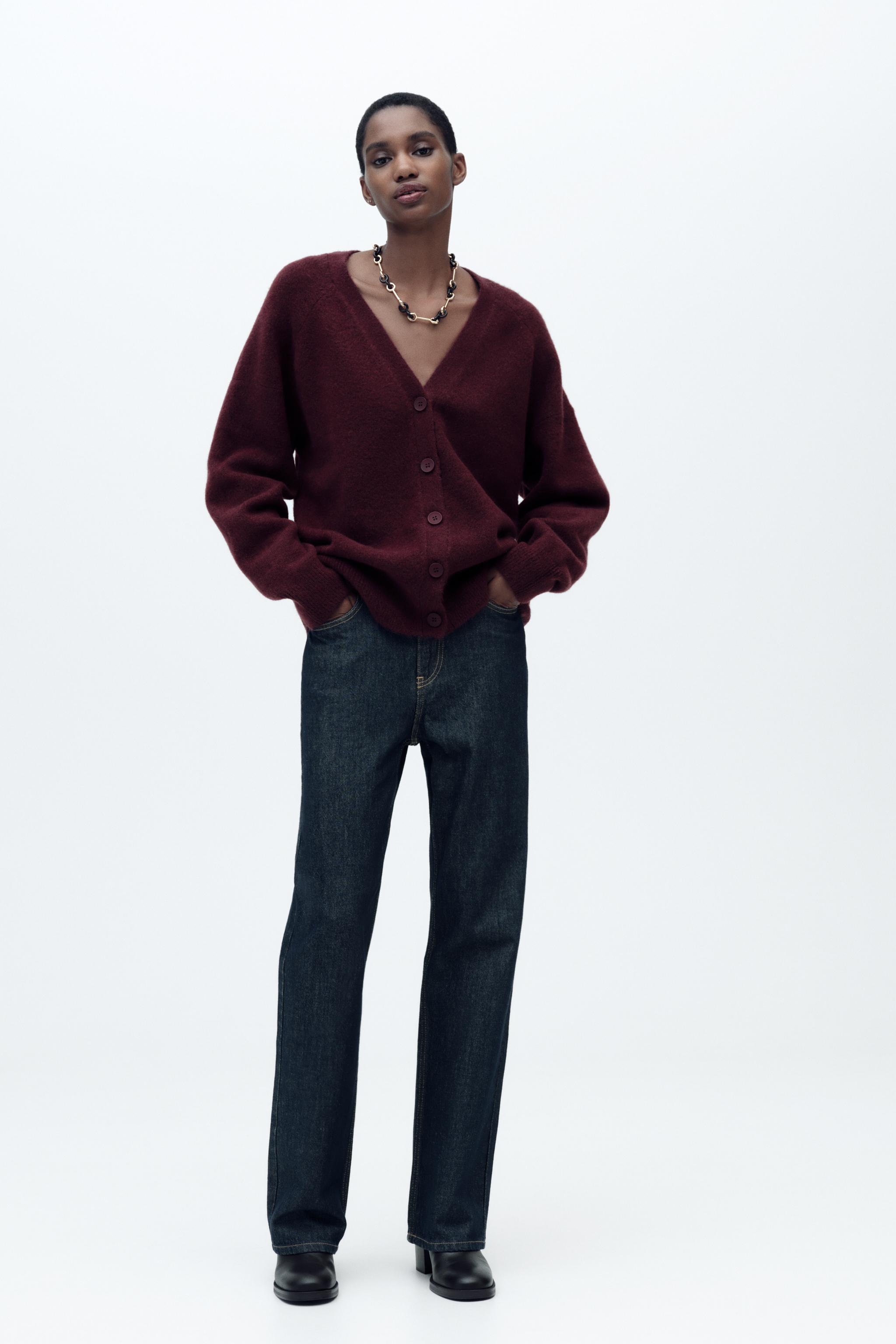 ソフト無地ニットジャケット - ブラウン | ZARA Japan / 日本
