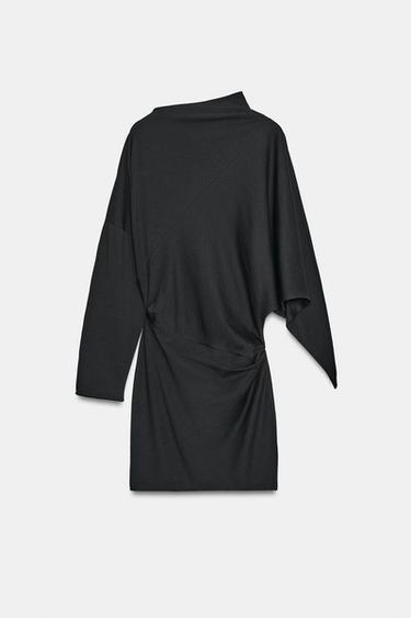 ROBE COURTE ASYMÉTRIQUE - Anthracite foncé de Zara - Image 5