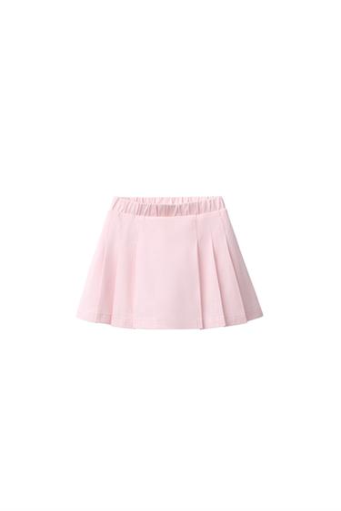 Zara PLISIRANE KRATKE SUKNJA-PANTALONE OD PIKEA – svetloružičasta
