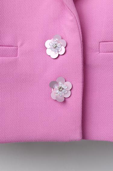 VESTE COURTE À BOUTONS BIJOUX - Rose de Zara - Image 3