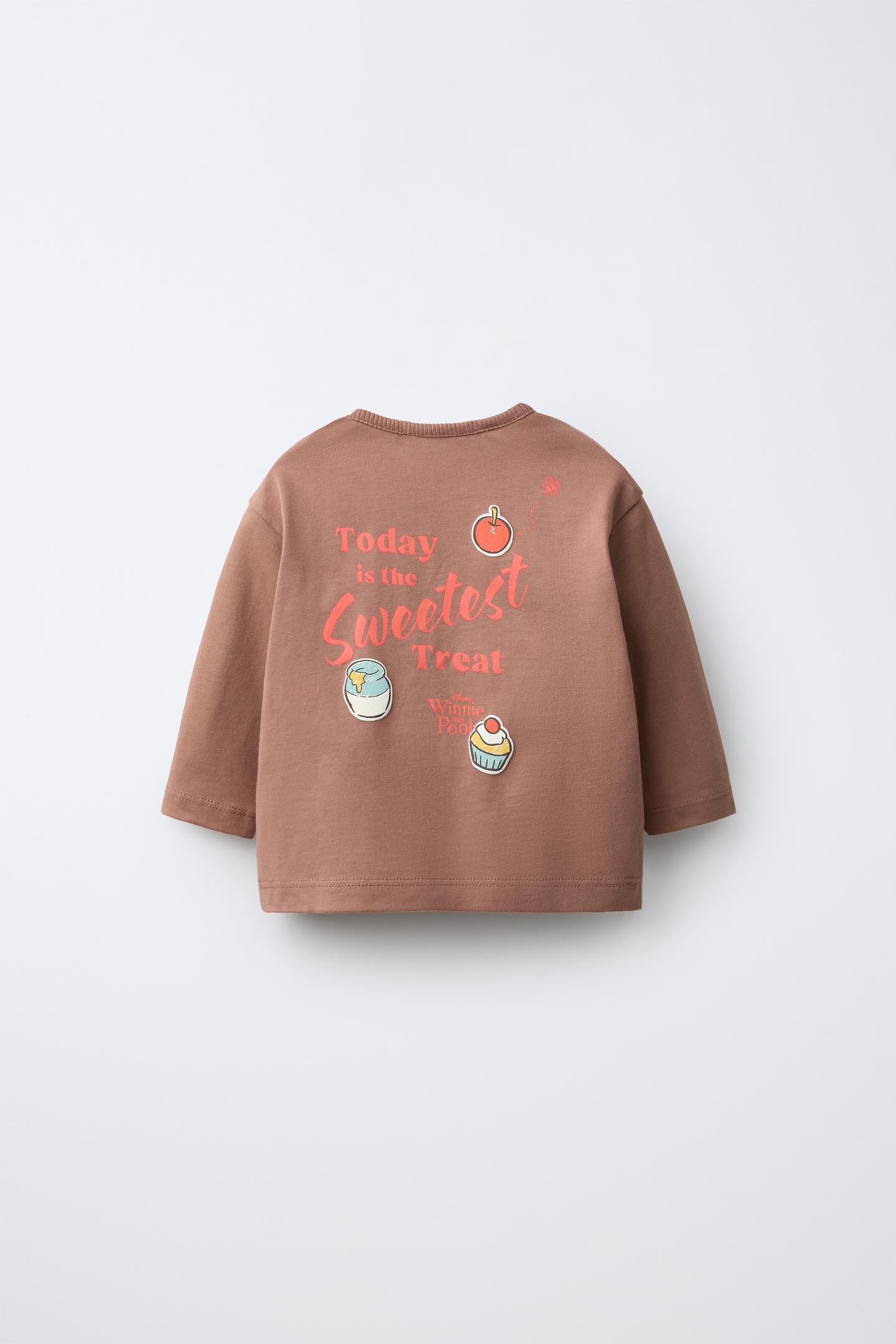Детская футболка Zara Winnie the Pooh © Disney Print, цвет: Коричневый — фото 2