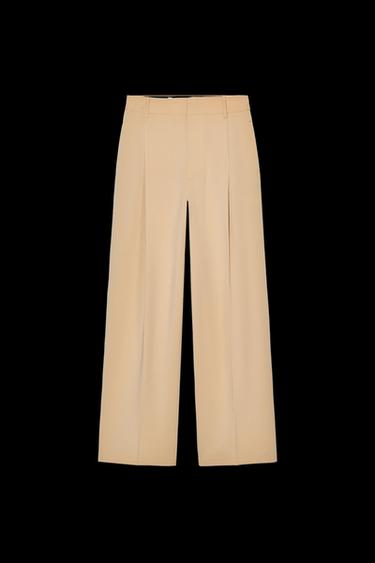 PLEATED TROUSERS - Light camel by Zara