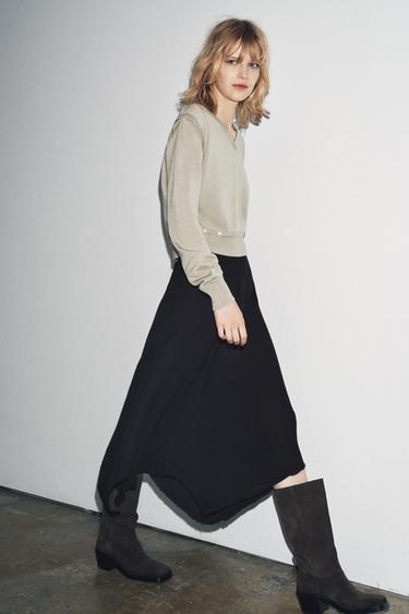 BUTTON DETAIL KNIT SWEATER - Beige by Zara - Image 4