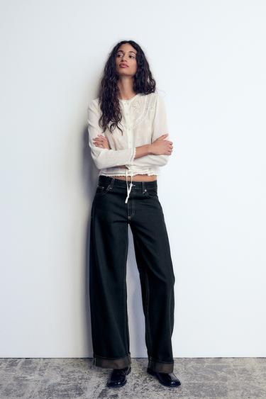 EMBROIDERED CHIFFON SHIRT - Ecru by Zara - Image 0