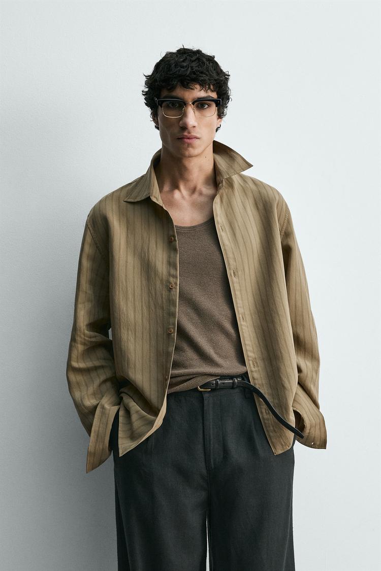 ZARA STRIPED FLOWING SHIRT