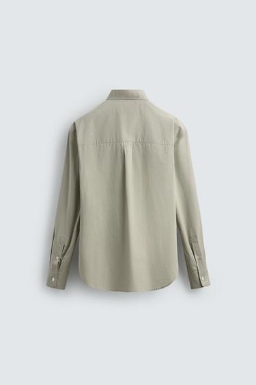 CHEMISE REGULAR FIT POPELINE - vert délavé de Zara - Image 6