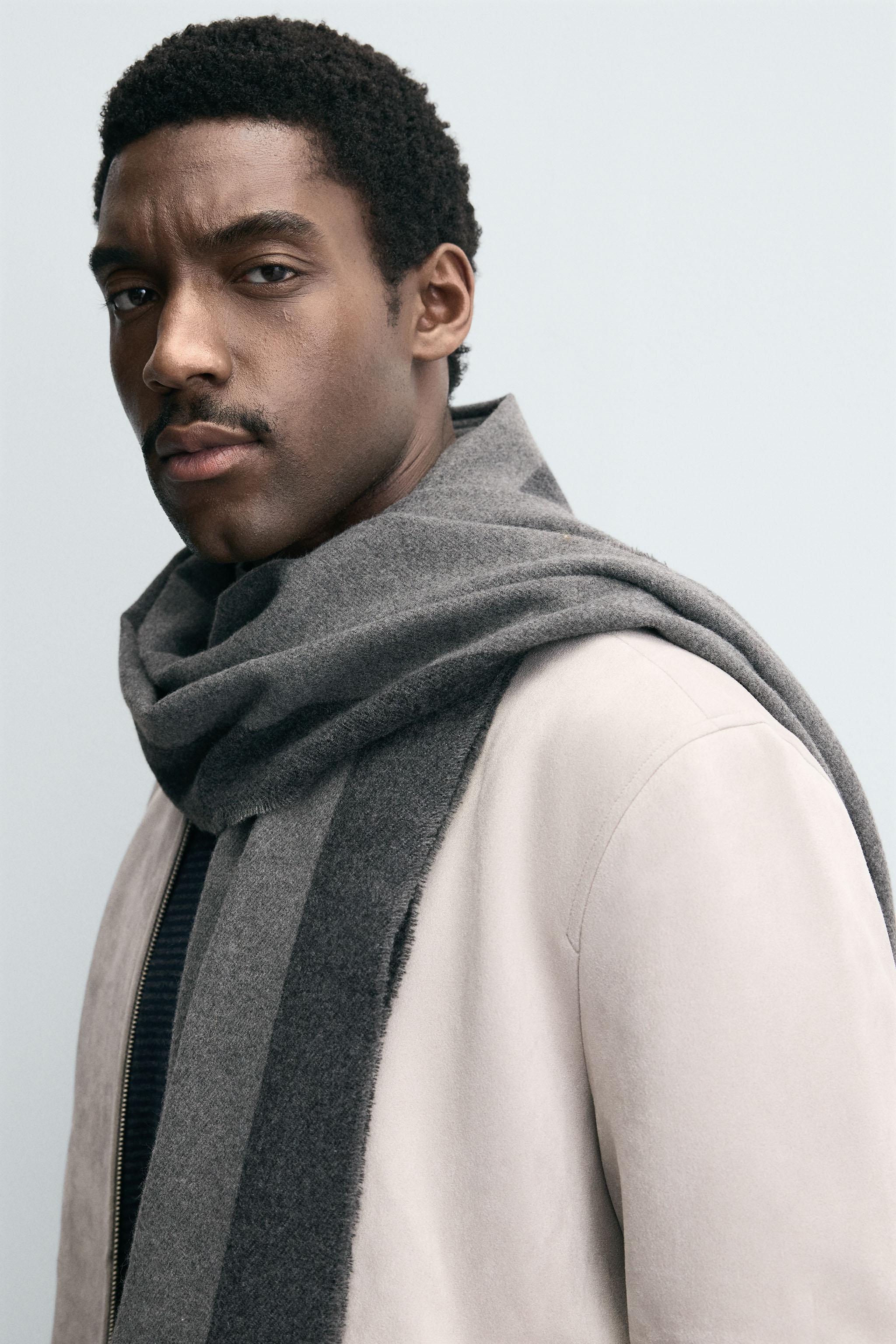 CONTRAST FINISH SCARF - Black | ZARA Turkey