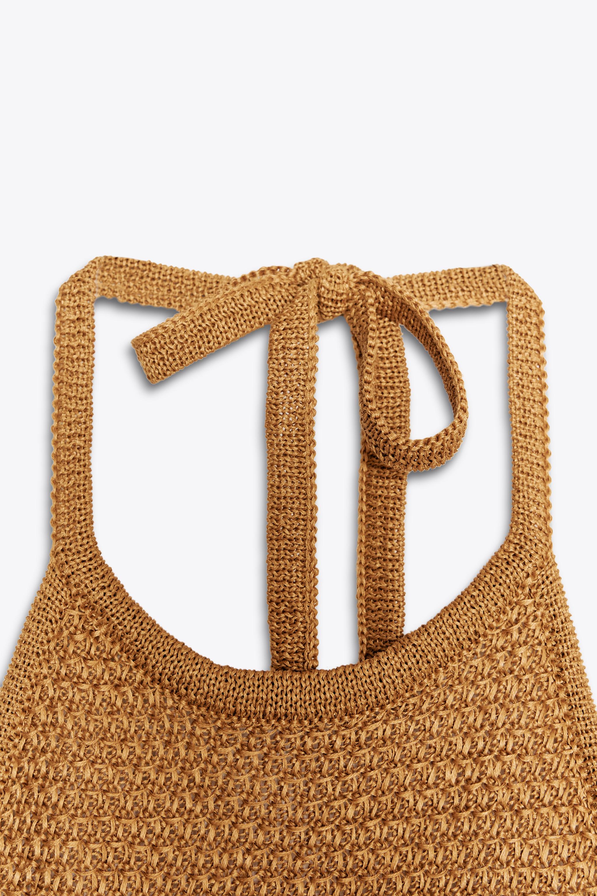 ZARA ホルターネック カットアウト ニットワンピース 9874/006 HALTER KNIT CUT OUT DRESS - Toffee | ZARA United States