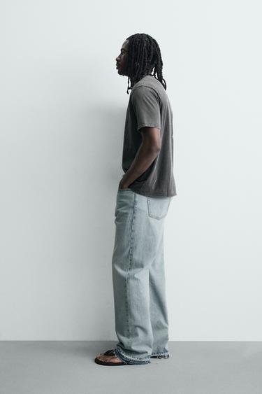 WASHED PRINT T-SHIRT - Dark anthracite by Zara - Image 3