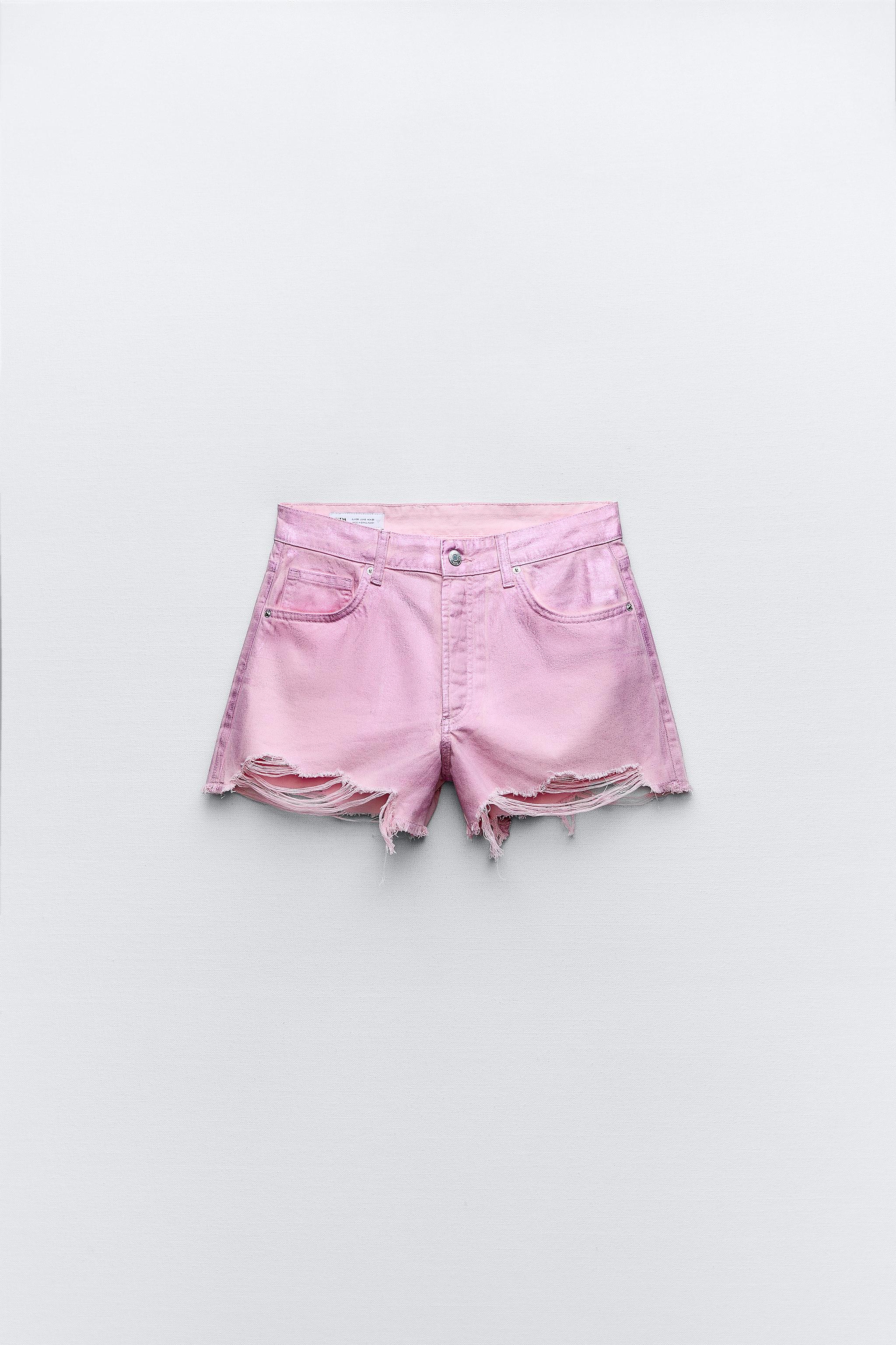 Pink shorts sale zara