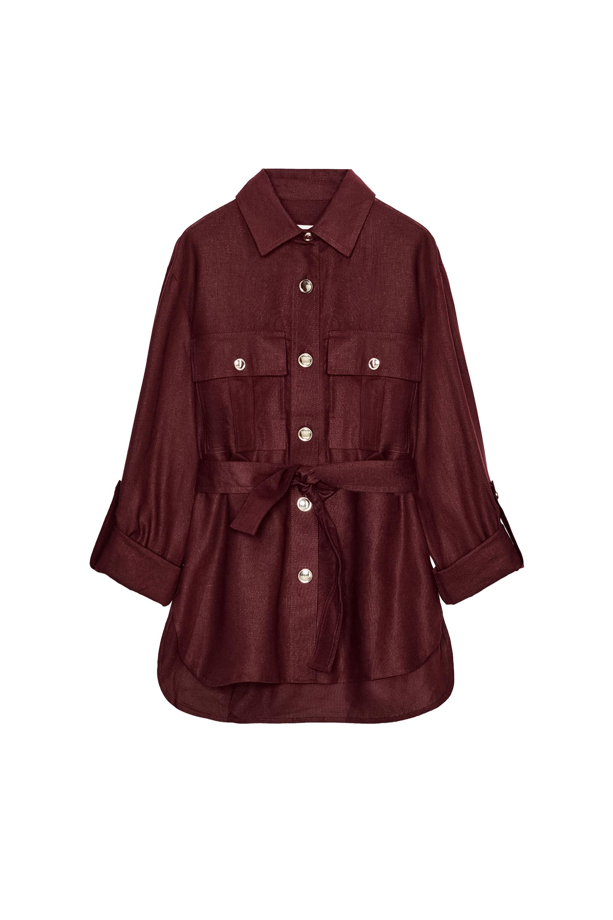 VESTE SAFARI EN LIN AVEC CEINTURE