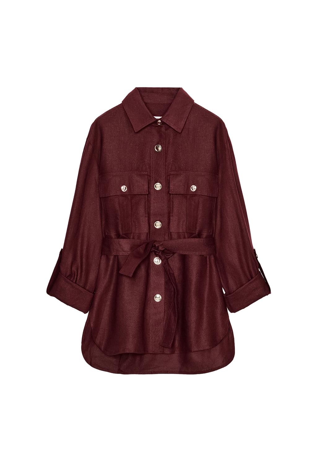 BELTED LINEN SAFARI JACKET - image 3
