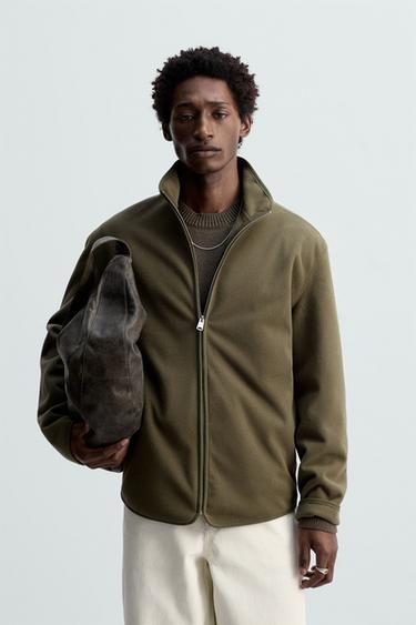 SOBRECAMISA POLAR - Marrón / Verde de Zara