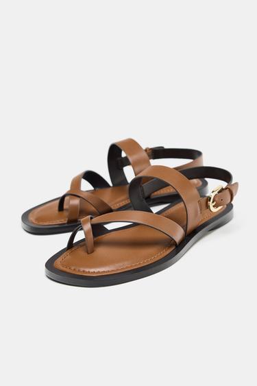 SANDALES BRIDES DOIGT - Marron de Zara - Image 6