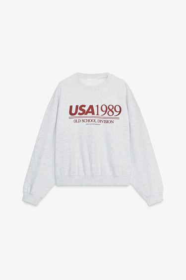 SLOGAN SWEATSHIRT - Grey marl by Zara