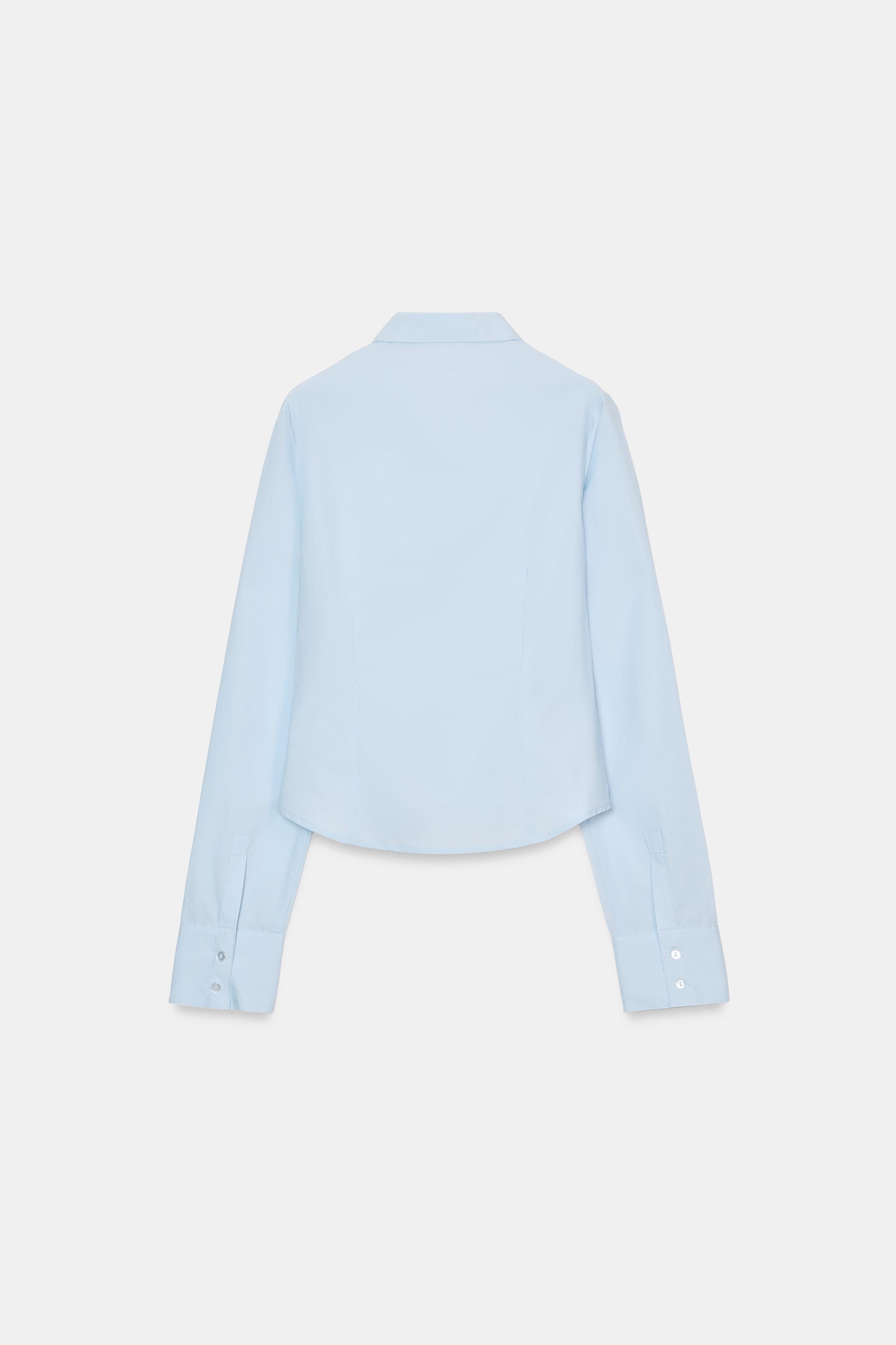 CHEMISE EN POPELINE À PLIS ÉLASTIQUES