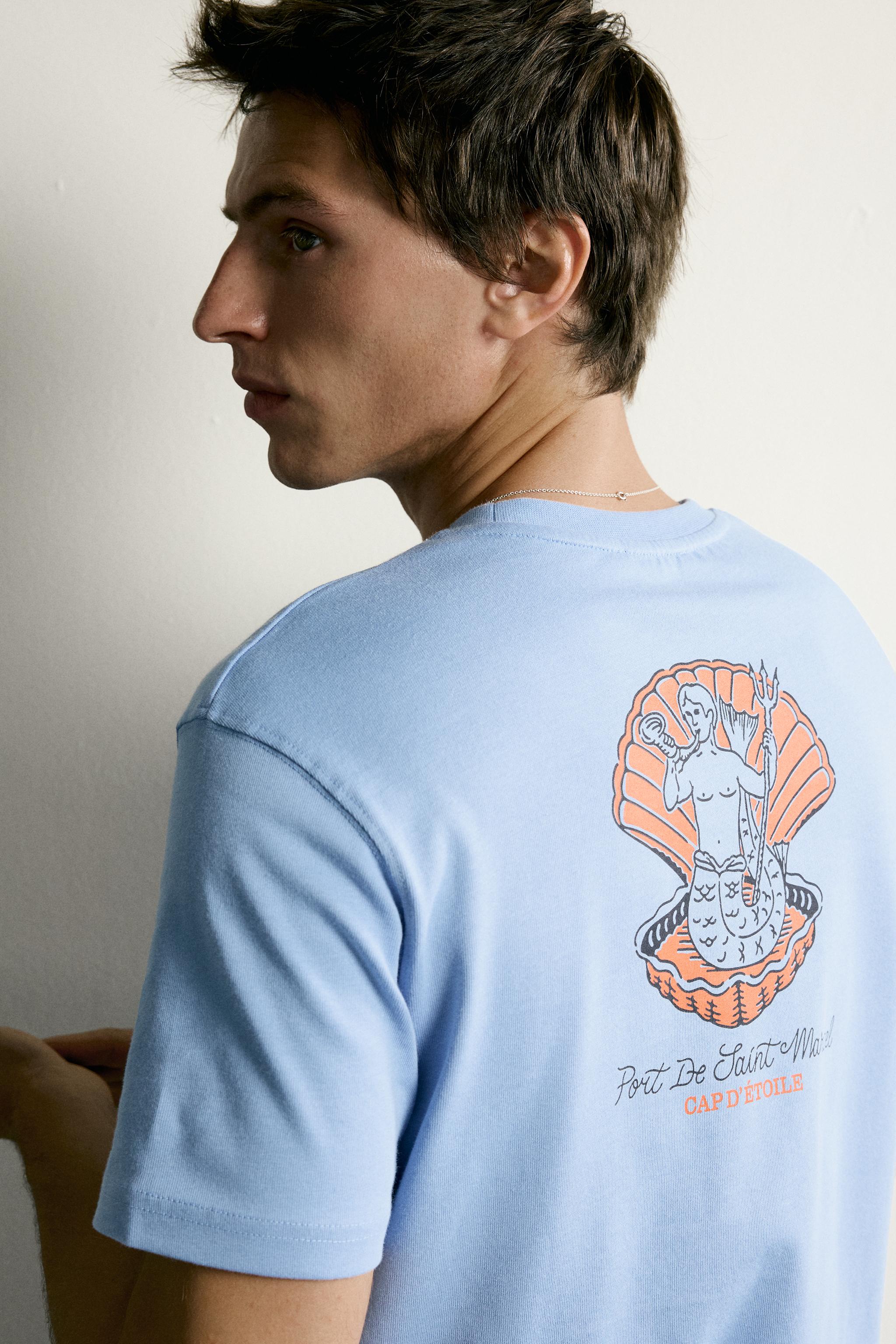 Zara KONTRAST RELAXED FIT T-SHIRT görsel 6