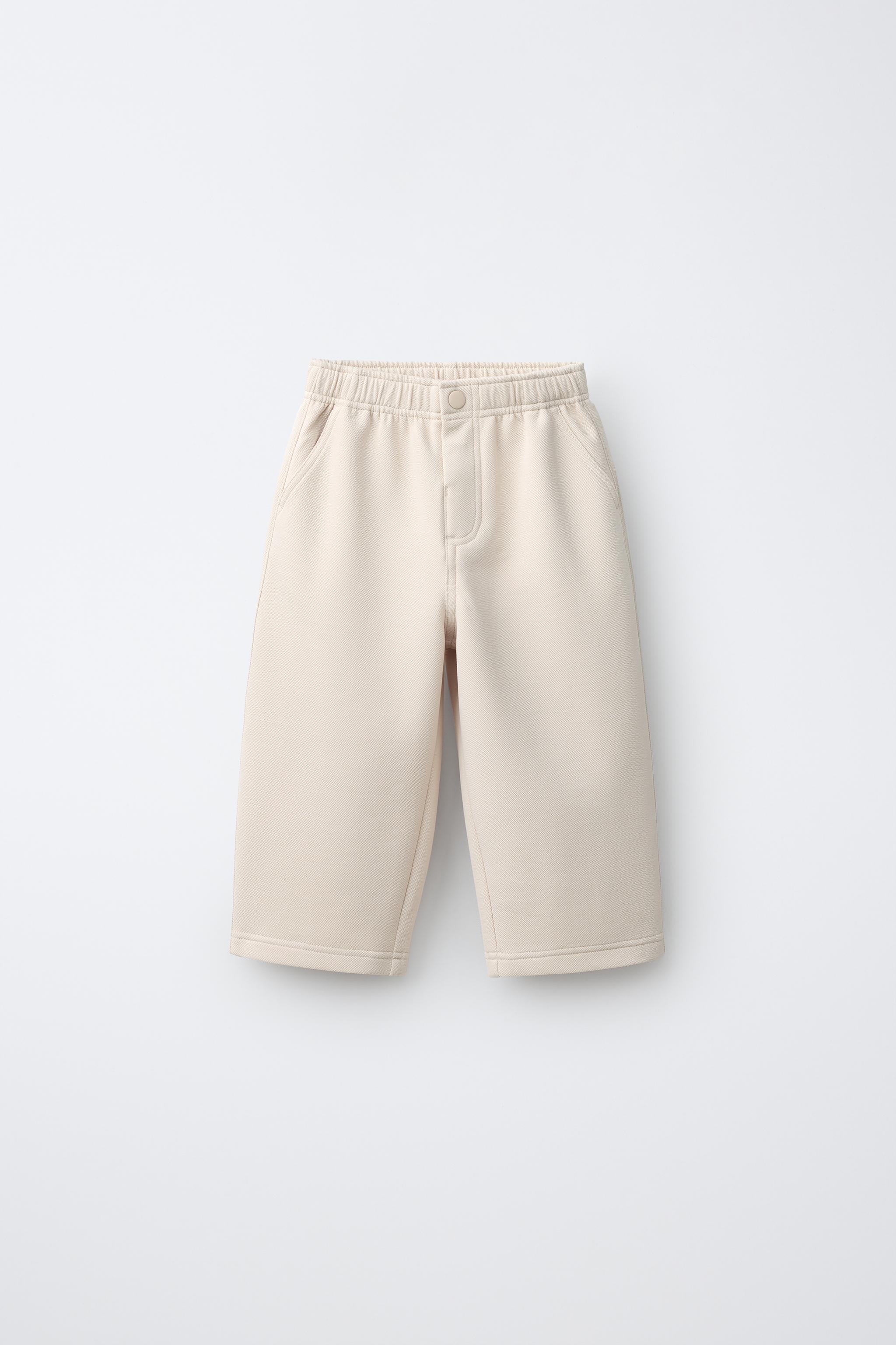 SOLID COMFORT TROUSERS — Light beige