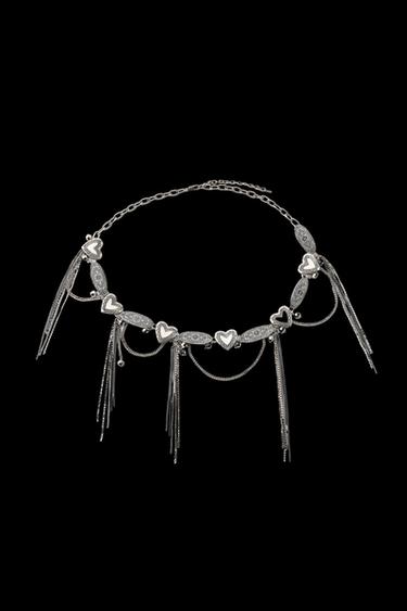 BELT WITH HEART CHARM CHAINS - Silver by Zara - Image 0