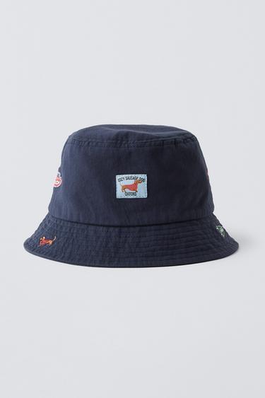 GORRO BOB PARCHES OXFORD - Azul de Zara
