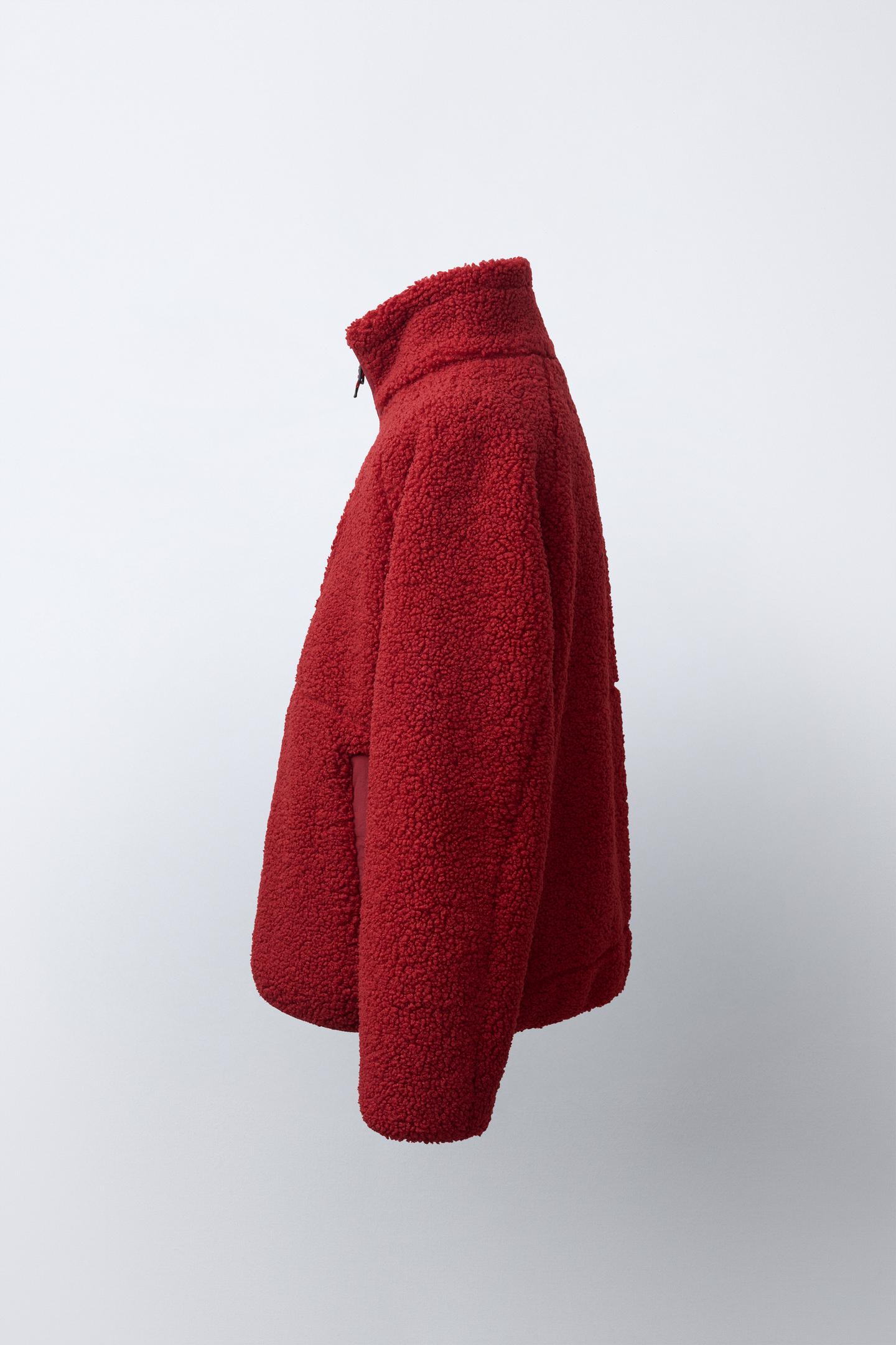 Детская куртка Zara Shearling, цвет: Красный — фото 3