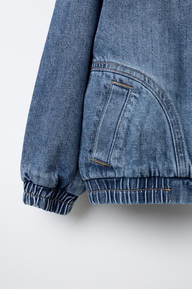 HOODED DENIM JACKET - Mid-blue by Zara - Image 4