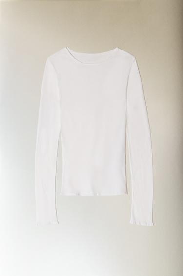 COTTON T-SHIRT - White by Zara - Image 5
