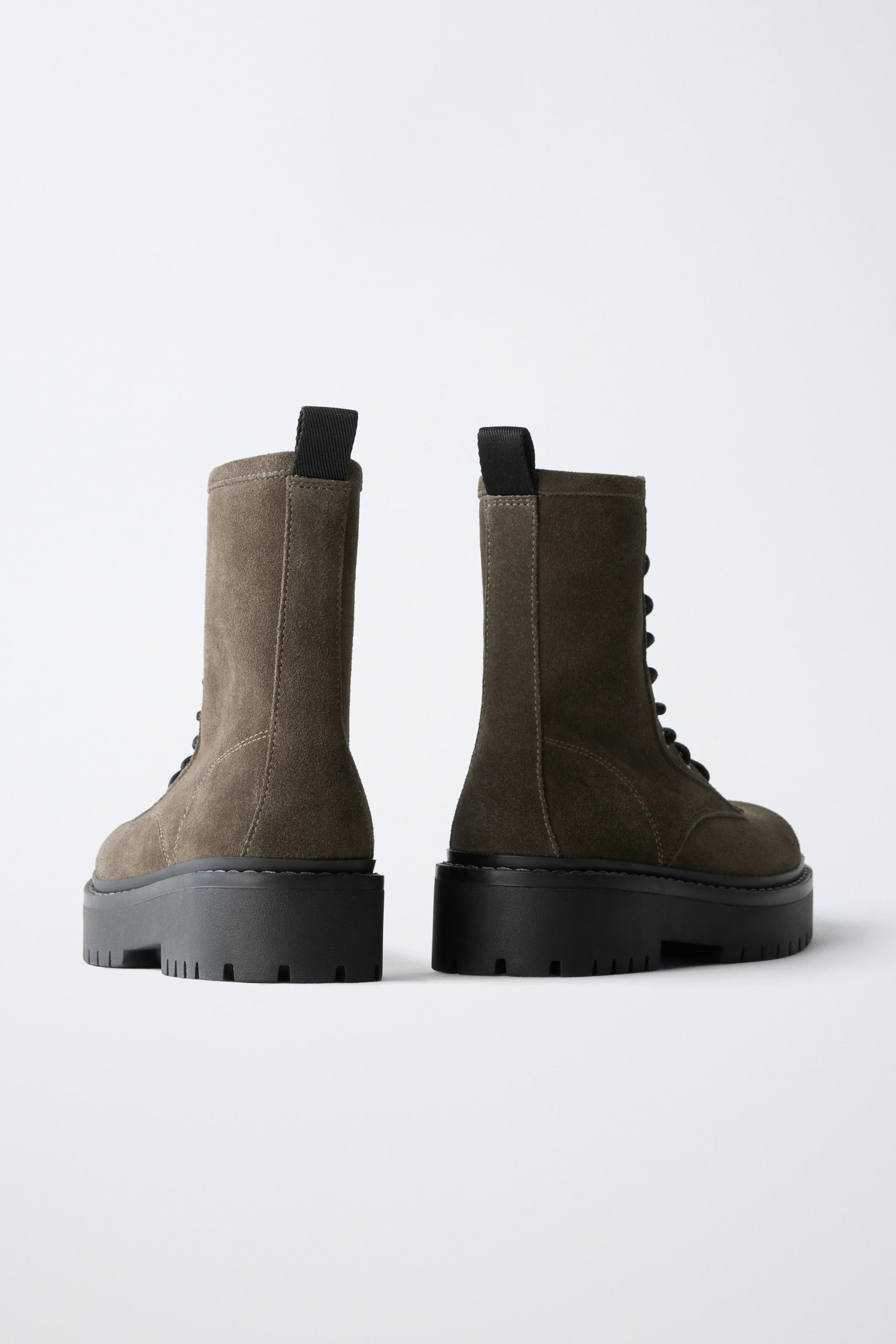 LEATHER LACE-UP BOOTS