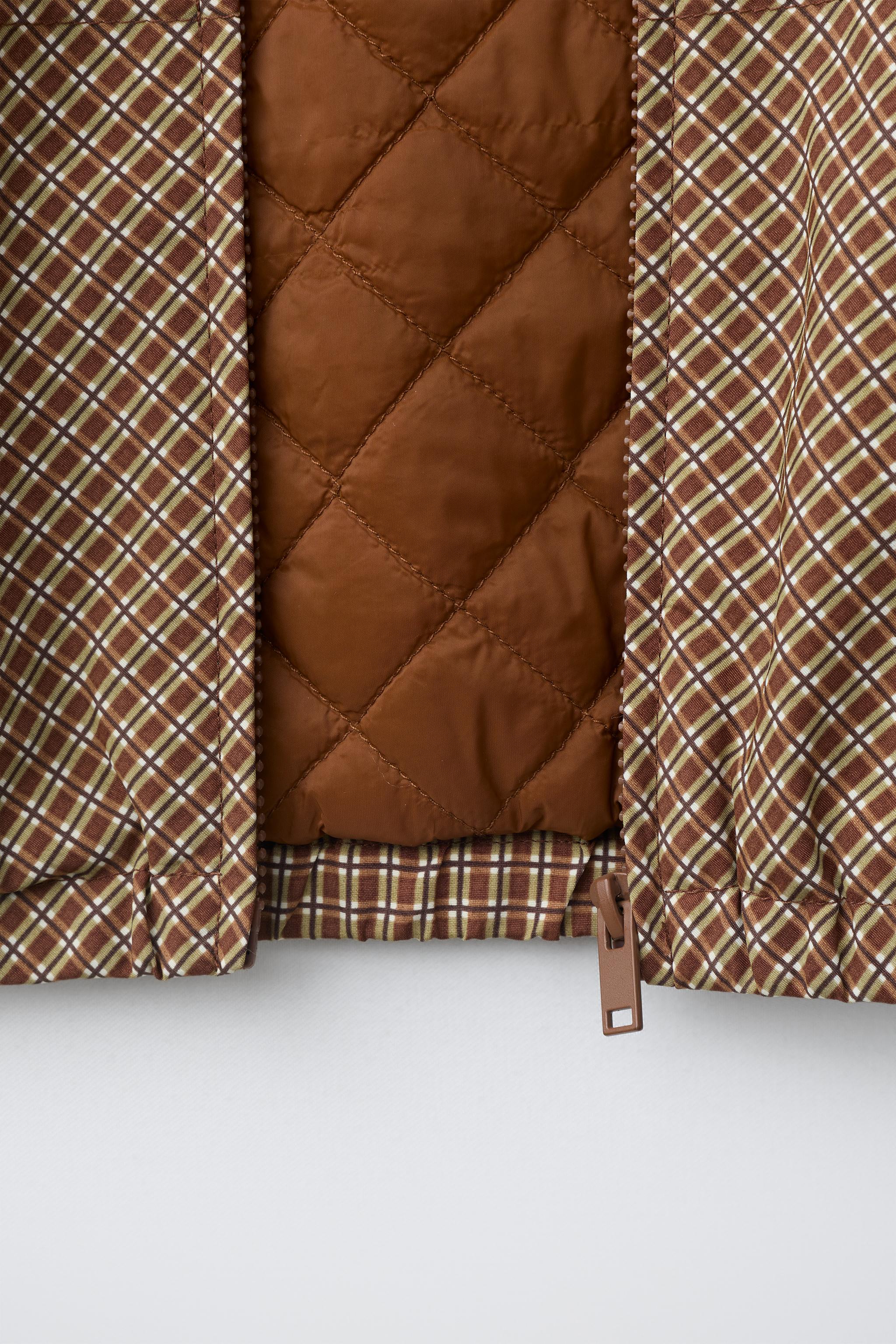 Детские куртки Zara CHECK HOODED JACKET — фото 9
