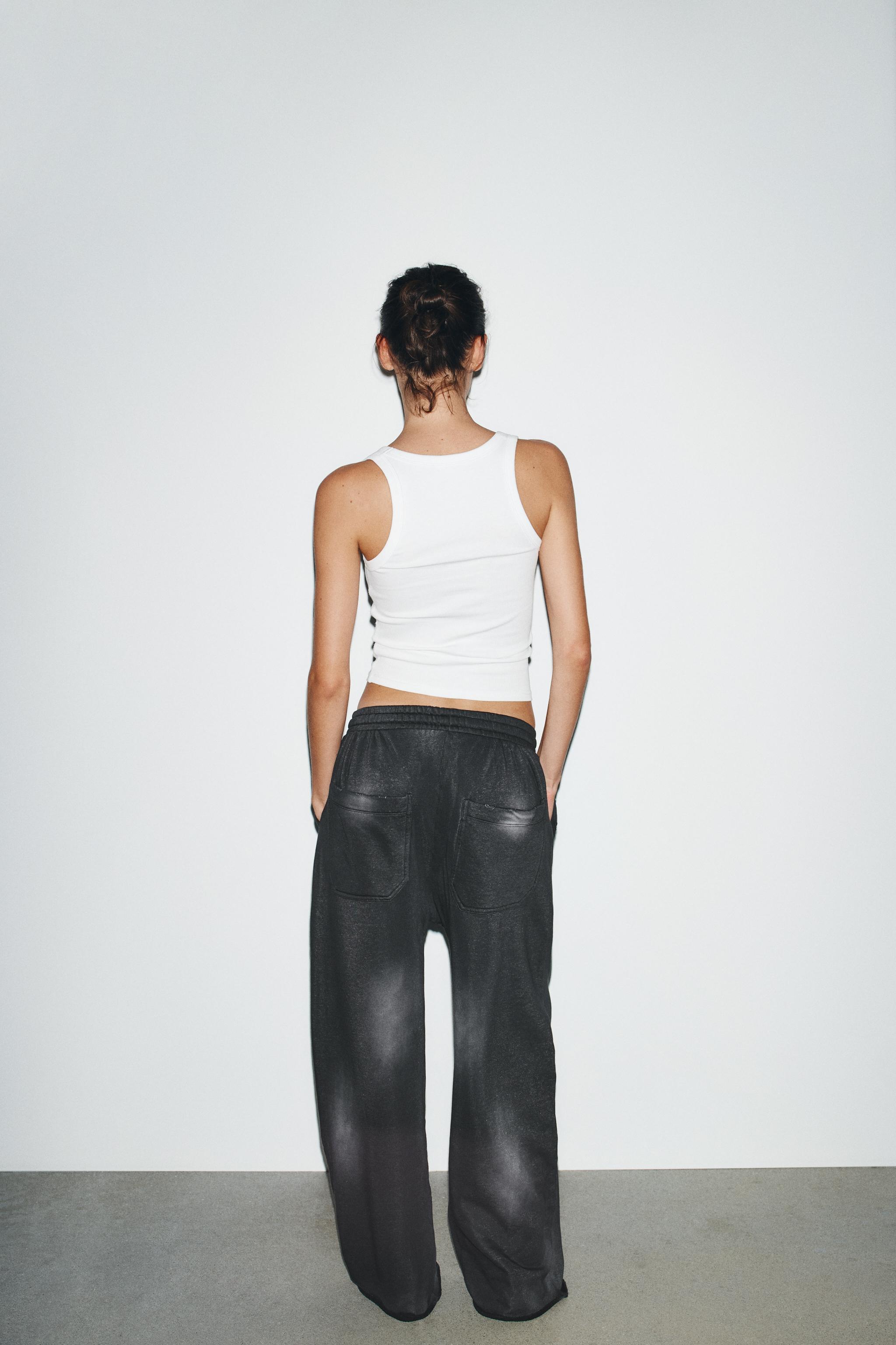 ウォッシュ加工ダメージスウェットパンツ - ブラック | ZARA Japan / 日本