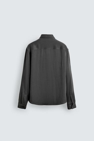 CHEMISE FLUIDE À POCHES - Gris de Zara - Image 7