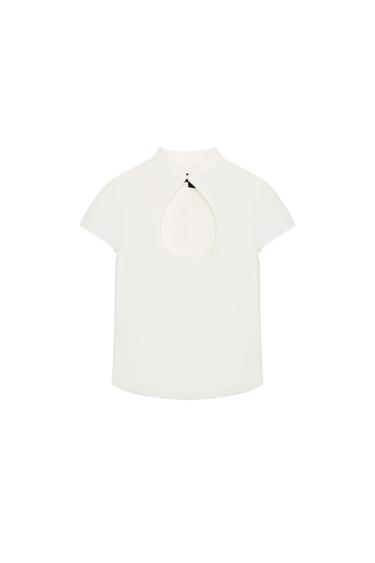 TOP COLLETTO CON FASCETTA APERTURA - Bianco sporco di Zara