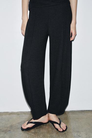 بنطلون عريض SOFT - رمادي أنثراسايت الخاص بـ Zara