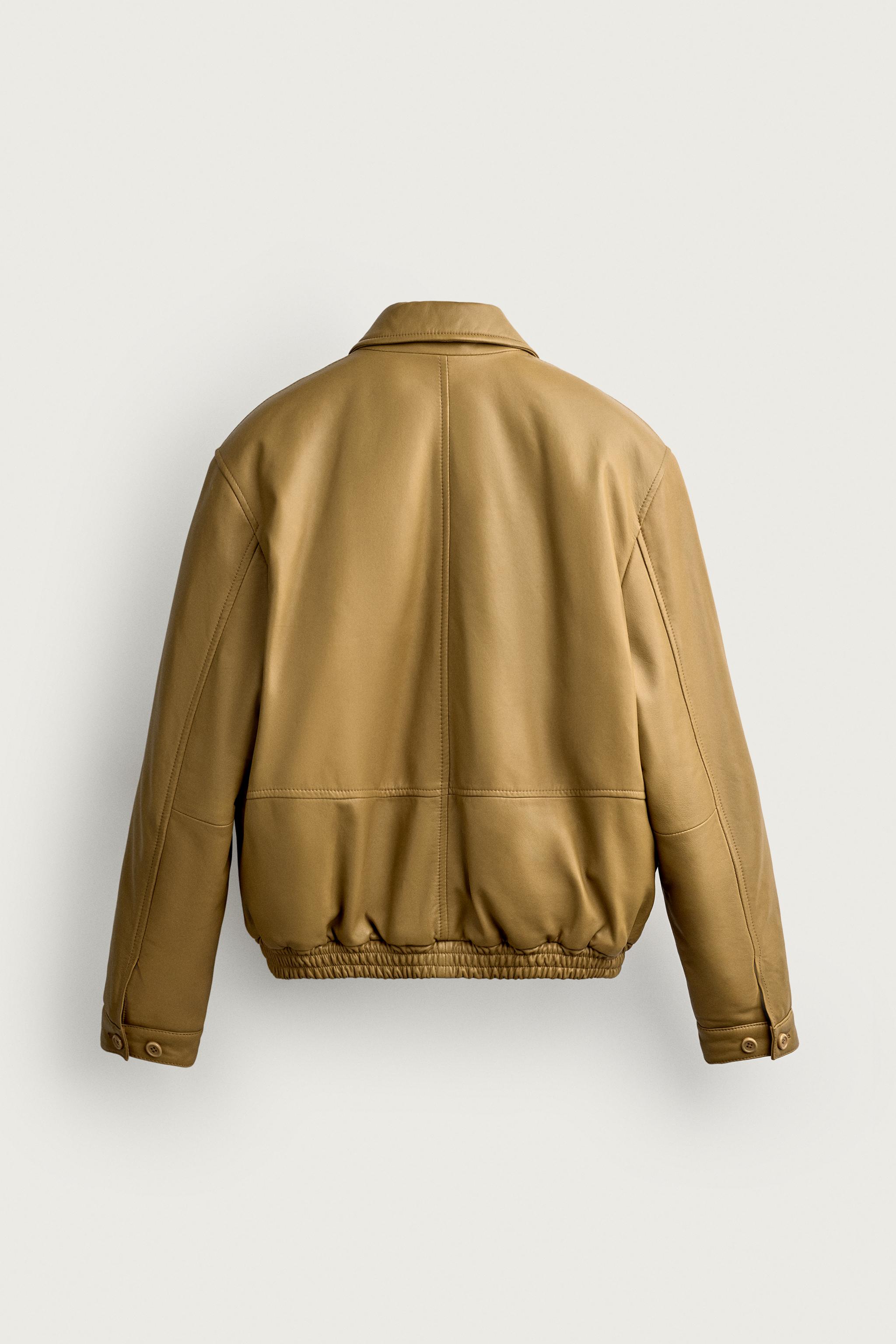 BLOUSON EN CUIR NAPPA MATELASSÉ COUPE DÉCONTRACTÉE