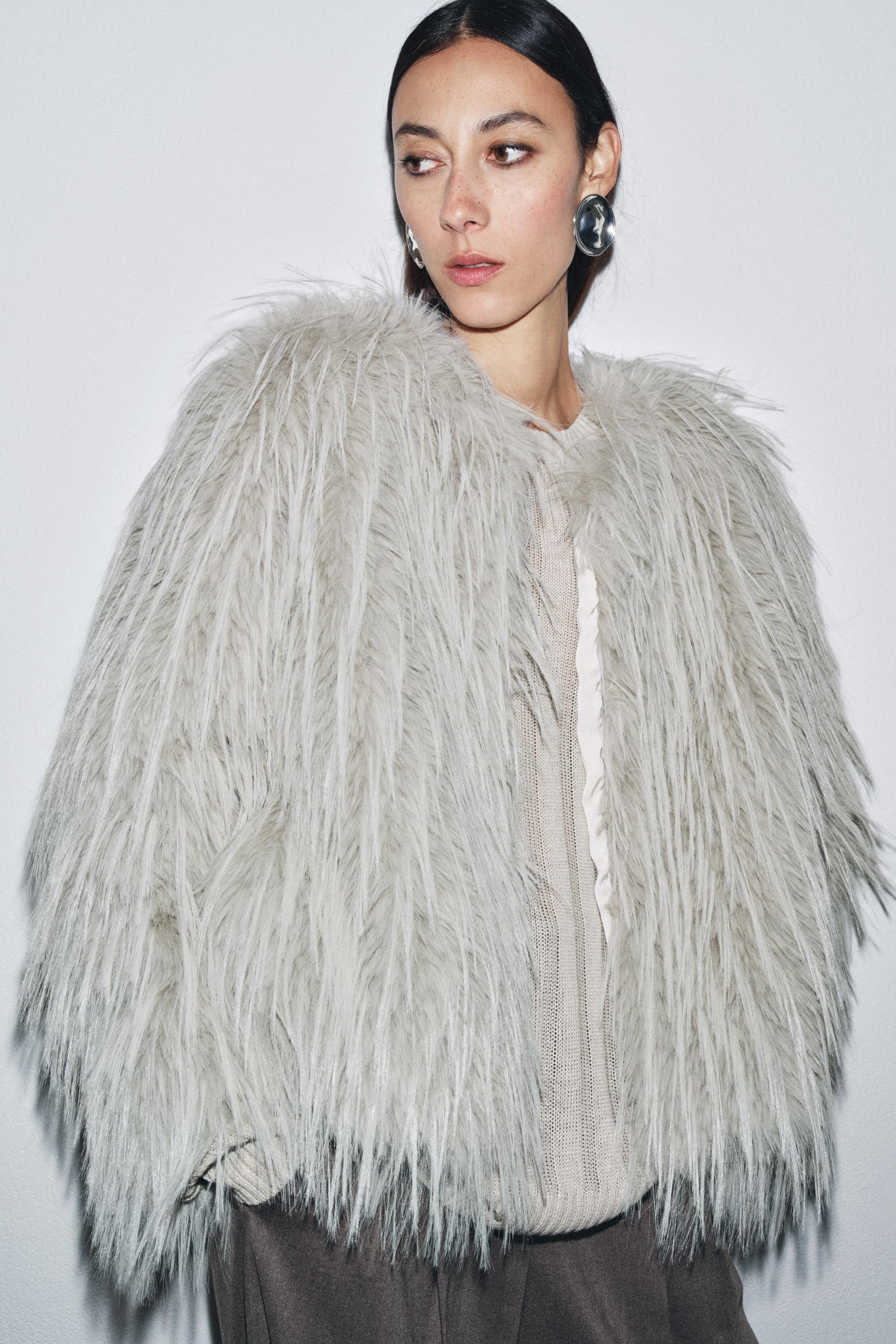 zara フェイクファーコート ZARA ZW Collection フェイクファーコート ザラ - メルカリ