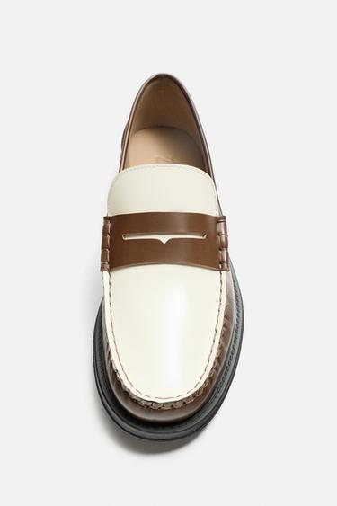 CONTRAST LEATHER LOAFERS - Multicoloured by Zara - Image 4