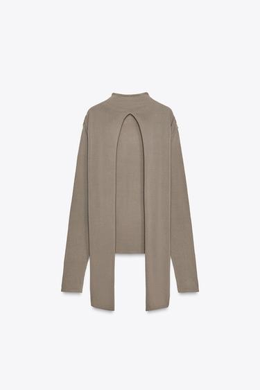 KNIT TOP WITH TIE BACK - Mink by Zara - Image 6