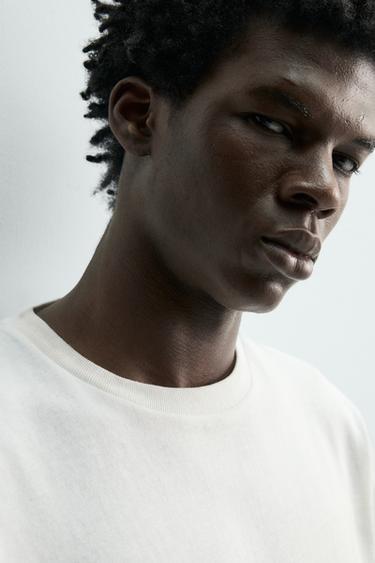 T-SHIRT REGULAR FIT HEAVYWEIGHT - Blanc cassé de Zara - Image 4