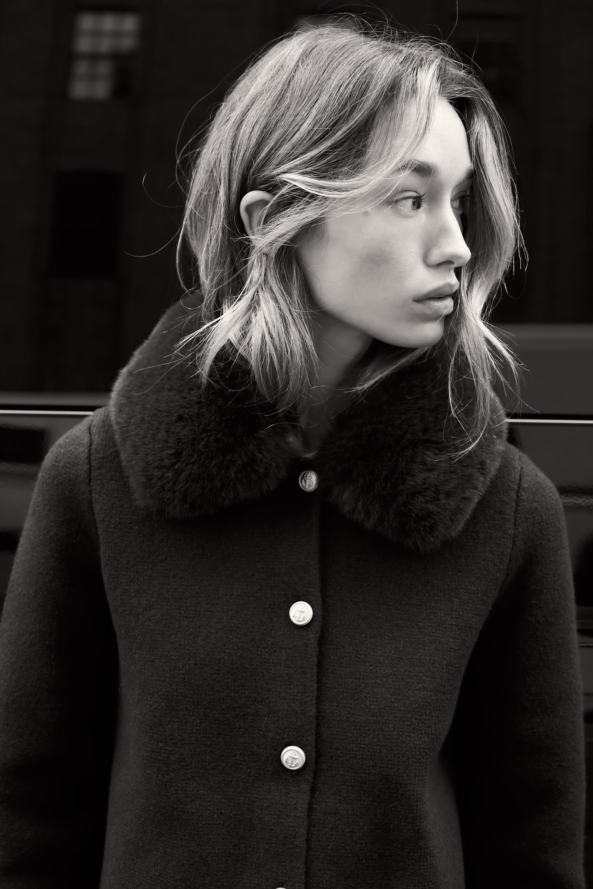 フェイクファーカラー ニットジャケット - ダークブラウン | ZARA