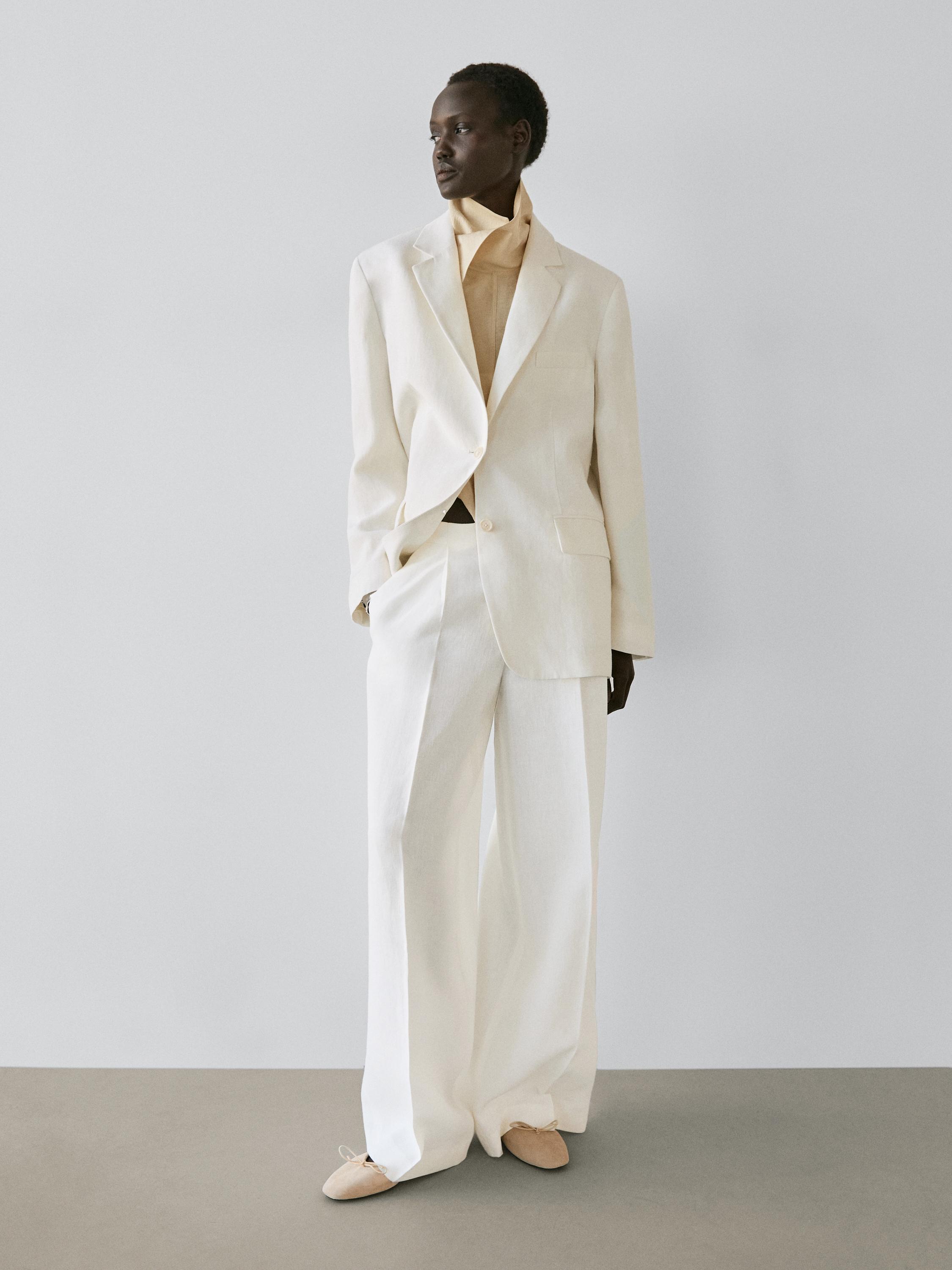 Pantalon de tailleur fluide en lin
