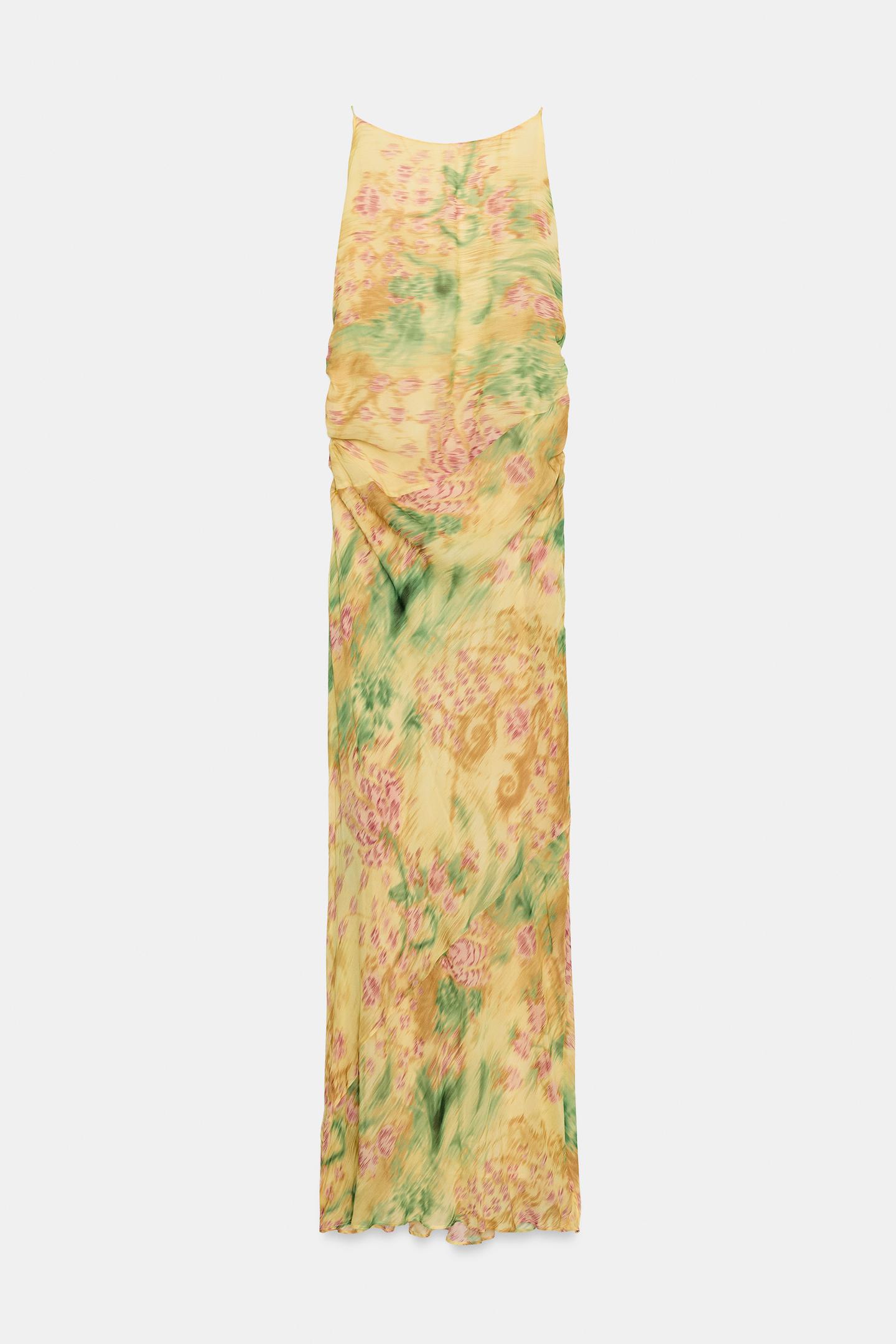 Женское платье Zara ZW Collection Printed Bow, цвет: Разноцветный — фото 12