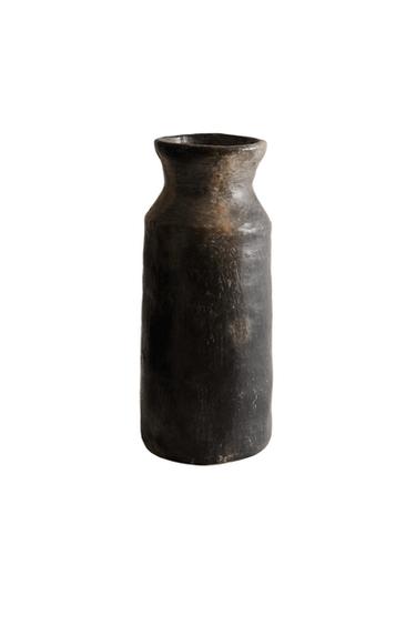 Zara CYLINDRICAL CERAMIC VASE - Black / Brown