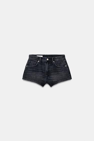 SHORTS MINI DENIM TRF TIRO MEDIO - Negro de Zara
