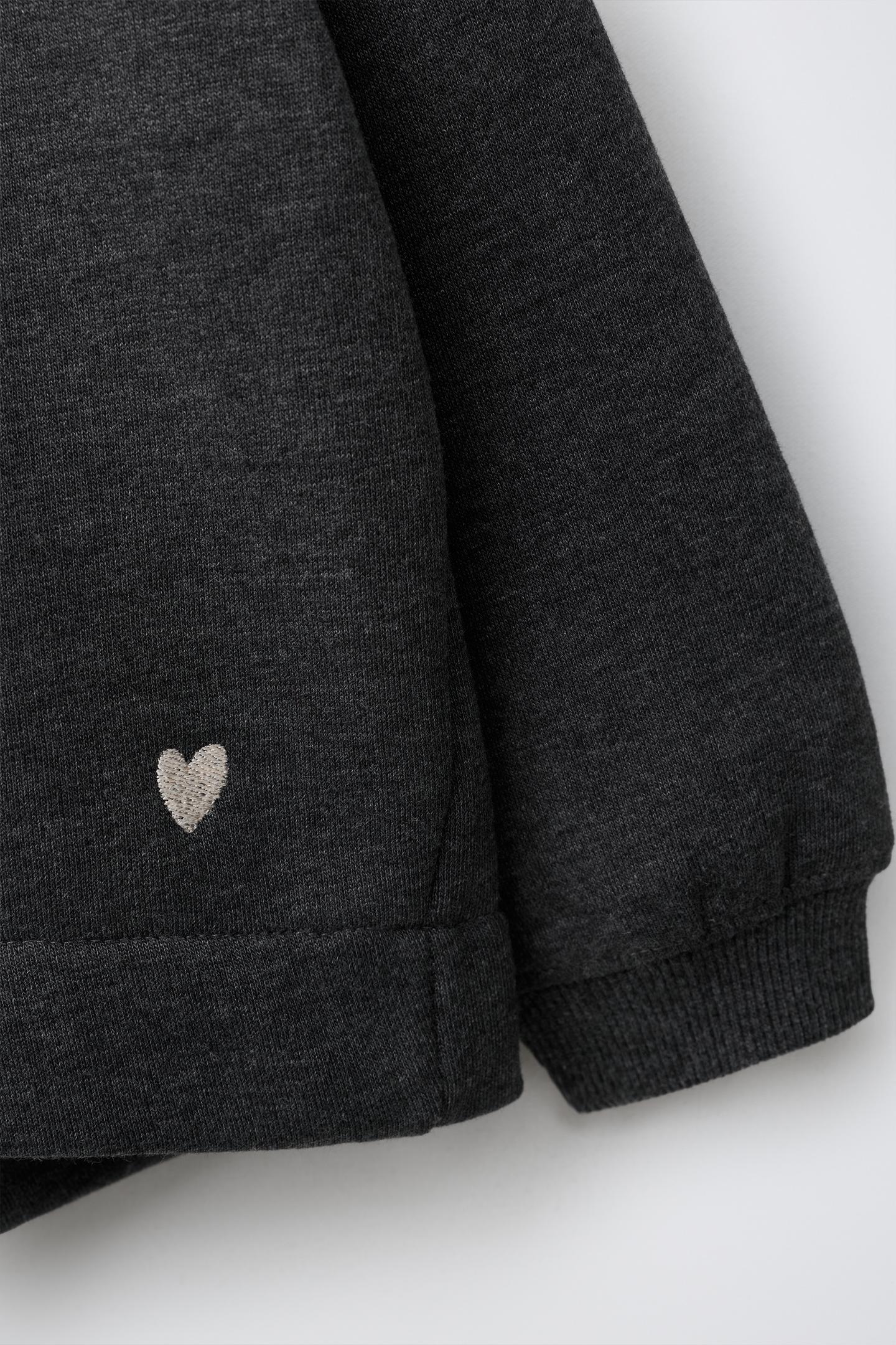 Детский свитшот Zara Sporty Embroidered, цвет: Тёмный серый — фото 5